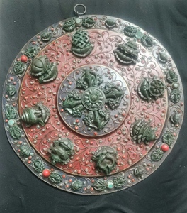 เนปาลโลหะหัตถกรรมประติมากรรมศิลปะโลหะS TuddedศาสนาพุทธMandalaทิเบตทองแดงและของสะสมทองอินเดีย - Product Image 4