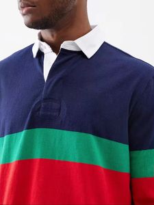 Maillots de rugby vintage personnalisables à manches longues 100% coton pour polos poids lourd broderie impression toile polo de rugby pour hommes - Product Image 6