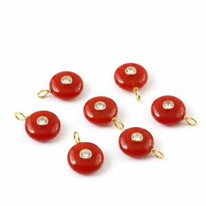 Tự nhiên Carnelian Vòng Inlay Mặt dây chuyền quyến rũ 925 sterling Silver bezel thiết lập Mặt dây chuyền Carnelian đá quý trang sức bởi bán buôn - Product Image 1