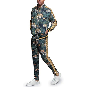 Ensemble de survêtement pour homme en polyester, fermeture éclair, respirant, léger, athlétique, jogging, tenue décontractée pour la salle de sport - Product Image 5
