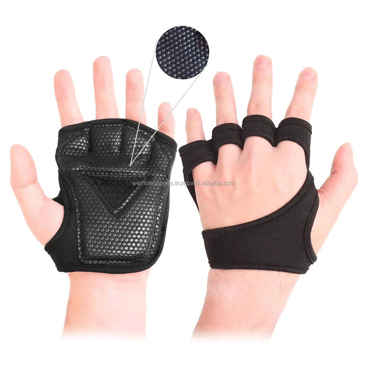 WeightLifting Workout Cross-fit Fitness Gloves, Callus-Guard Gym Barehand Grip Support Alpha Cross-Training Rowing Power Lifting