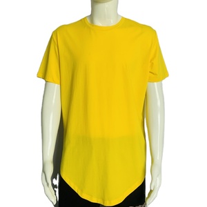 Camiseta larga a la moda con logotipo personalizado para hombre, camiseta de talla grande de algodón 100%, camiseta lisa con dobladillo curvo al por mayor para hombre - Product Image 1