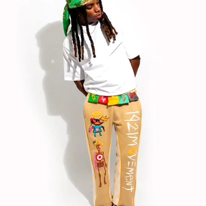 Wholesale OEM Customizable Men's Regular Fit 3D Puff Print Sweatpants Top Trending Heavyweight Fleece High Embroidered <b>Trouser</b> - Product Image 1