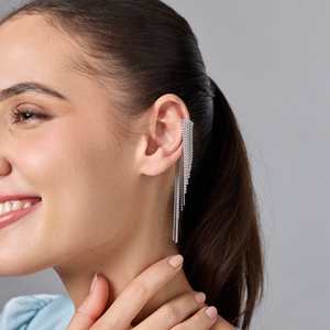 Trendy Tassel Drop <b>Earrings</b> 190002 Zinc Alloy for Party Occasions - Product Image 5