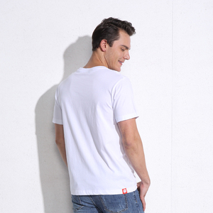 RoofGallery Bamboo Cotton T-Shirt Men <b>White</b> Custom <b>Plain</b> Blank For Printing Regular Fit Short Sleeve O-Neck Casual Eco-Friendly - Product Image 3