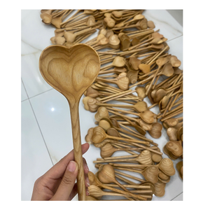 Cuchara de madera ecológica de madera natural, hecha a mano, reutilizable, de diversas formas y tamaños, ideal para un uso fácil y decoración del hogar - Product Image 1