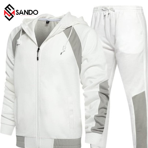 Survêtement d'automne et d'hiver personnalisé de haute qualité pour hommes, pantalon de survêtement en tricot à capuche, ensemble avec fermeture éclair, costume de sport décontracté de grande taille - Product Image 6