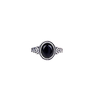 Anillo Clásico Estilo Boho para Mujer, Joyería de Plata 925, Anillo Hecho a Mano con Piedra de Ónix Negro, Regalo para el Amor - Product Image 1