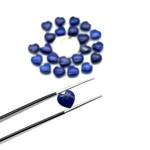 Perles de lapis-lazuli naturel en forme de cœur, pierres précieuses bleues sculptées à la main, 8 mm - Product Image 3