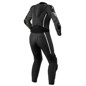 Traje de moto de cuero para mujer con diseño precurvado y protección CE - Product Image 2
