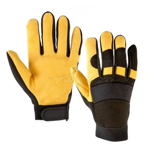 Guantes de Mecánico de Cuero Duradero con Muñequera Ajustable, Reducción de Impactos, Personalizables para Seguridad en Trabajos Mecánicos - Product Image 1