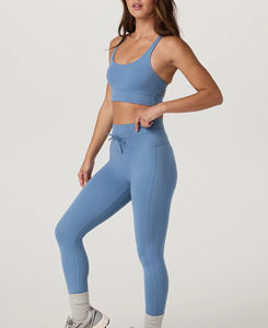 Mallas de cintura alta de calidad superior XXL de longitud completa Tejido de punto transpirable Cierre de cordón Patrón sólido para correr en el gimnasio - Product Image 3