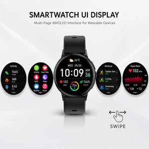 1.43 英寸圆形 AMOLED 显示屏 466x466 850 尼特 60,000:1 高对比度 On-Cell 触摸 MIPI QSPI OLED 屏幕，适用于智能手表可穿戴设备 - Product Image 5