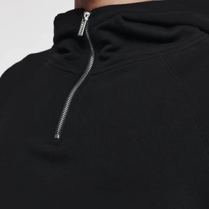 Sweat-shirt à capuche en molleton surdimensionné pour homme, personnalisé en gros, couleur unie, avec fermeture éclair 1/4 et impression de logo personnalisée - Product Image 4