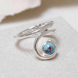 Elegant Nature-<b>Inspired</b> Sterling Silver Gemstone Vine Ring Oval Cut Natural Stone with Bezel Setting for Parties - Product Image 5