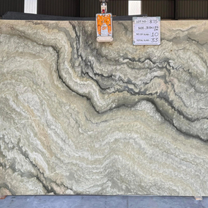 Dalles de quartzite vert aurore Forme de grande dalle polie de style design moderne pour les applications hôtelières - Product Image 1