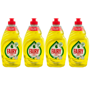 Fairy Lemon Lavavajillas Líquido 4X450 mL Detergente para lavar platos a mano Amarillo - Product Image 1