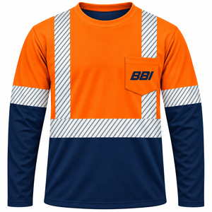 Size 5XL Long Sleeve ANSI Class <b>3</b> High Visibility Safety <b>Polo</b> <b>Shirt</b> Reflective Stripes Customized Logo Color Men's Workwear - Product Image 1