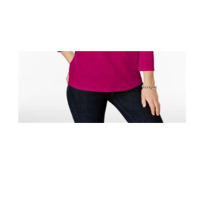 เสื้อเชิ้ตผู้หญิงแบรนด์ Charter Club ผ้าฝ้ายพีมา ติดกระดุมที่ไหล่ ไซส์ Petite L ลายทางเรียบง่าย สีชมพู ผ้าป๊อปลินถัก ทรงหลวม สำหรับฤดูใบไม้ร่วง - Product Image 3