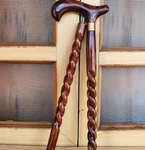 Canne de marche en bois fabriquée à la main et peinte à la main pliable - Product Image 1