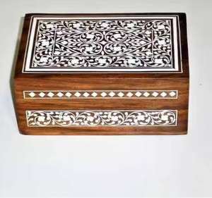 Console en incrustation d'os, boîte à bijoux en incrustation d'os de style fermier exportée, boîte décorative, style indien - Product Image 2