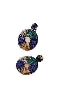 Stylish Handcraft Beaded Multi Color Embroidery Heart <b>Earring</b> With Fancy Seed Work & <b>Top</b> Luxury Look By Hiba Enterprises - Product Image 2