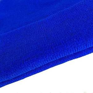 jacquard <b>Blue</b> Acrylic Winter Warm Beanie Hat with Custom Embroidered Logo and <b>Bows</b> Pattern Solid Color Custom Label for Men - Product Image 6