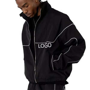 Traje cortavientos personalizado Conjunto de dos piezas Chaquetas con cremallera Color de contraste Chándal de nailon Rompevientos Chándal de nailon Hombres - Product Image 2