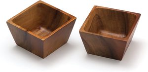 ชามไม้อาคาเซียทรงสี่เหลี่ยม,ถ้วยขนาดเล็กทำจากไม้อาคาเซียทรงกลมขนาดเล็กสำหรับใส่เครื่องปรุงรสซอสจิ้มใหม่ - Product Image 4