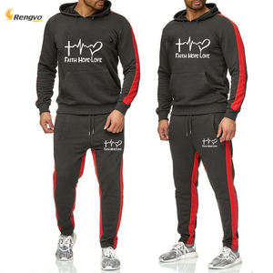 Conjunto de chándal de talla grande para hombre, Sudadera con capucha, pantalones, traje de jogging, ropa interior, marca de moda - Product Image 4