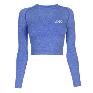 Camiseta recortada de moda para mujer, Camiseta de algodón liso con estampado personalizado para mujer, Tops cortos informales de verano - Product Image 3