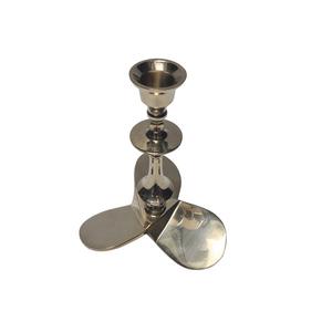 Portavelas de diseño de hélice pulida de níquel de aluminio para decoración de bodas y eventos a la venta - Product Image 1