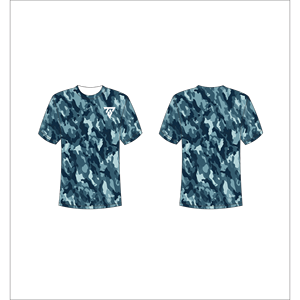 T-shirt personnalisé pour homme en gros, motif camouflage bleu foncé, tee-shirt graphique de haute qualité, Trackstar OEM, marque privée TSI-G05-P0563 - Product Image 1