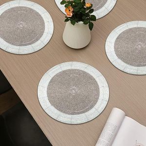 El mejor diseño temático, vajilla redondeada, mantel decorativo con cuentas de vidrio, Mantel Individual para fiestas y otras funciones - Product Image 3