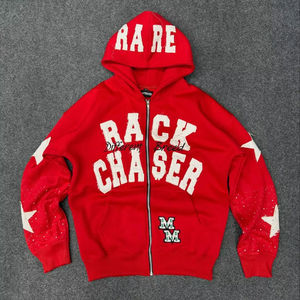 เสื้อฮู้ดดี้สไตล์วินเทจ 500gsm คุณภาพสูง ไม่มีภาษีในสหรัฐอเมริกา ผ้าเฟรนช์เทอร์รี่ ล้างสีแบบแอซิด ปักลาย ประดับคริสตัล - Product Image 1