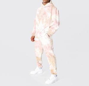 Low Moq Diseño personalizado Hombres Tie Dye Chándales Uso al aire libre Hombres Ropa Color sólido Plain Tie Dye Chándal - Product Image 1