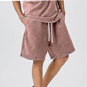 Shorts de Hombre Estilo Urbano con Lavado Ácido, Logotipo Personalizado, Ropa Casual de Calle, Última Moda, Diseño Sólido, Shorts de Lavado Ácido al por Mayor - Product Image 4