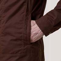 Veste en jean réversible pour homme Colberto Brown en toile cirée, imperméable, respirante, gaufrée, style sportif urbain avec fermeture éclair
