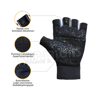 Sport <b>Weight</b> Lifting <b>Gloves</b> Unisex Workout Gym Fitness <b>Gloves</b> Black Color Anti Slip <b>Training</b> <b>Gloves</b> - Product Image 3