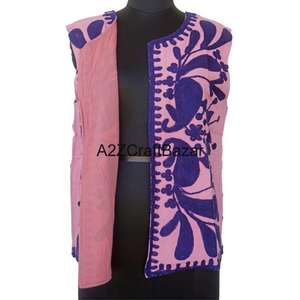 Veste bomber pour femme, style bohème traditionnel, imprimé floral, faite à la main, nouvelle broderie Suzani, respirante, 100% coton, automne-hiver - Product Image 4