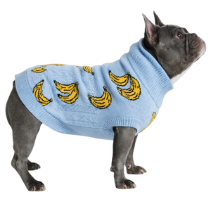 Suéter de Punto para Perro con Diseño de Plátano, Cálido y Cómodo para Invierno, Ropa de Punto Suave para Mascotas, Divertido Patrón de Frutas - Product Image 3
