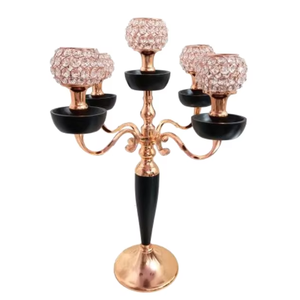 Portavelas de cristal de 5 brazos, elegante decoración del hogar para bodas, cumpleaños, San Valentín, Navidad y celebraciones de Pascua - Product Image 1