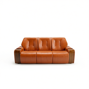 Canapé de bureau de luxe 2026 en similicuir Baron, trois places, accoudoirs en bois, pour la vente en gros - Product Image 3