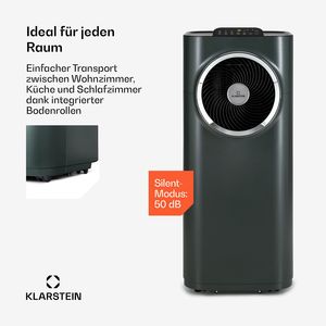 เครื่องปรับอากาศแบบพกพา 11500 BTU สำหรับบ้าน ควบคุมผ่านแอพ WiFi 3 in 1 ระบบทำความเย็น ลดความชื้น และพัดลม สำหรับห้องขนาด 18-28 ตร.ม. ระดับเสียง 50 เดซิเบล สีแอนทราไซต์ - Product Image 4