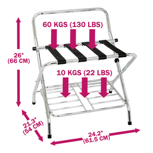 Portaequipajes de respaldo alto para muebles de hotel fabricado en Taiwán con estante inferior Proveedor de fábrica - Product Image 2