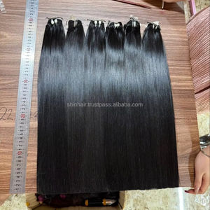 Venta al por mayor 100% pelo humano vietnamita doble dibujado pelo camboyano sin procesar hueso recto color natural pelo crudo - Product Image 1