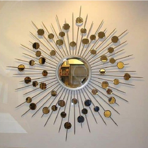 Material decorativo moderno de alta calidad, espejo colgante de Metal, muebles de sala de estar europeos, espejos de pared, decoración del hogar - Product Image 5