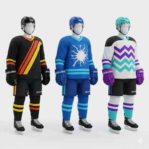 Conjuntos de camisetas de hockey sobre hielo sublimadas personalizadas-100% poliéster Material de secado rápido-Logotipo de tu equipo - Product Image 3