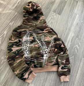 เสื้อฮู้ดผู้ชายมีซิปขนาดใหญ่พิเศษมีฮู้ดสำหรับซักแบบวินเทจสีกรดพลอยเทียมโลโก้ออกแบบได้ตามต้องการ - Product Image 5