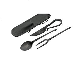 Juego de Cubiertos Metálicos de Color Marrón con Estuche de Cuero, Juego de Cubiertos Metálicos Medievales para Accesorios de Cocina, Cuchara de Metal Nueva - Product Image 5